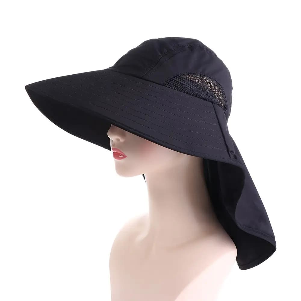 Protection Panama Fishing Cap Hiking Hats Quick Drying Summer Sun Cap Wide Brim Bucket Hat Hat with Neck Cover Fisherman Hats