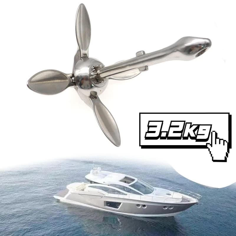 3.2KG gommone in acciaio inox ferro ancoraggio in metallo per barca Kayak gommone zattera barca da pesca Kayak