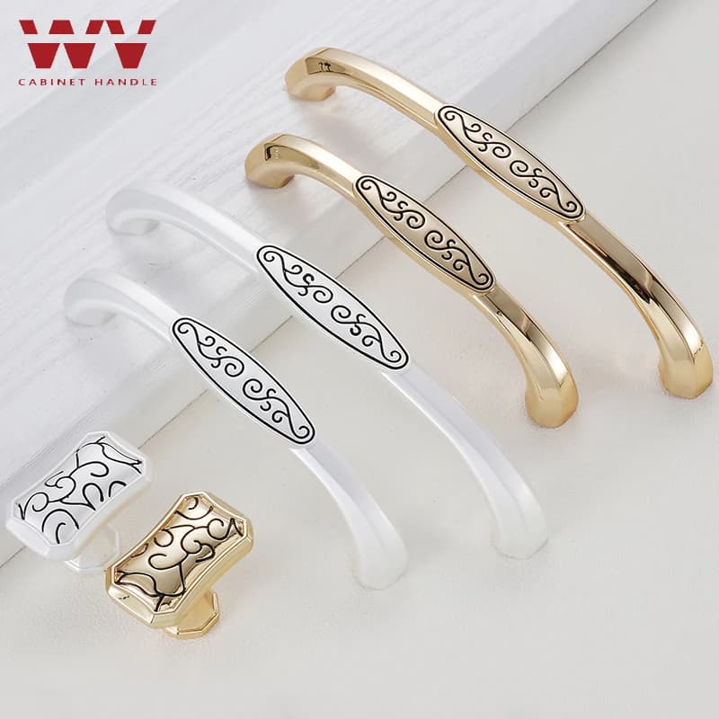 WV Classic Gold Silver armadio da cucina maniglia di stoccaggio comò cassetti armadio armadio porta mobili manopole Hardware di lusso armadio da cucina stoccaggio