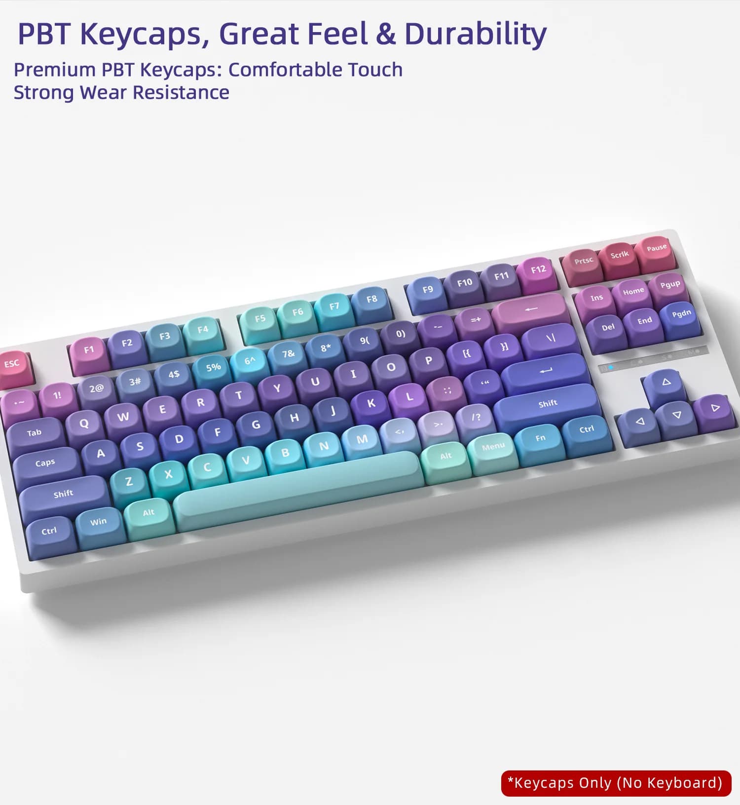 Keycaps Blue Enchant 121 tasti PBT, profilo MOA, DYE-SUB per tastiera meccanica Wooting con switch MX, layout ISO ANSI