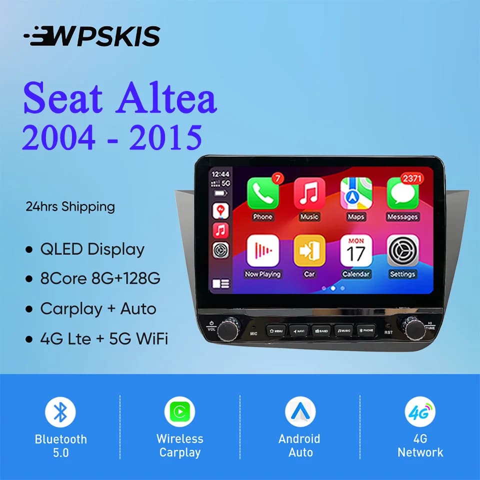 Android 14 Autoradio Multimedia PC Tablet Per Seat Altea 2004 - 2015 Toledo GPS Navi Video Lettore musicale Sistemi intelligenti per auto