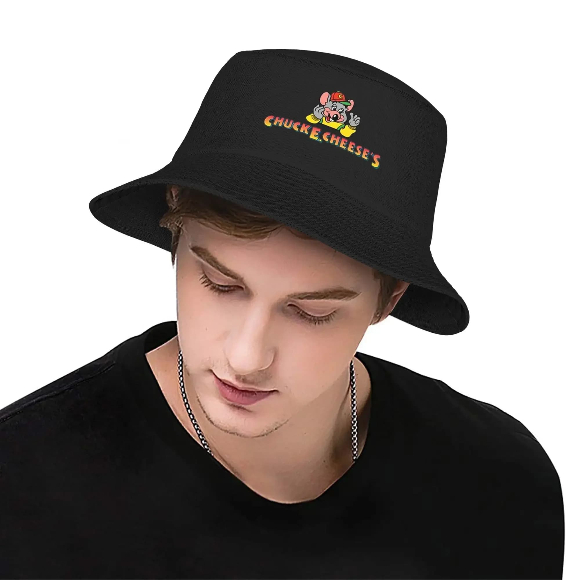 Chuck E Cheese Bucket Hat Panama Bob Hats Outdoor Cool Autumn For Summer Beach Fishing Unisex Fisherman Caps