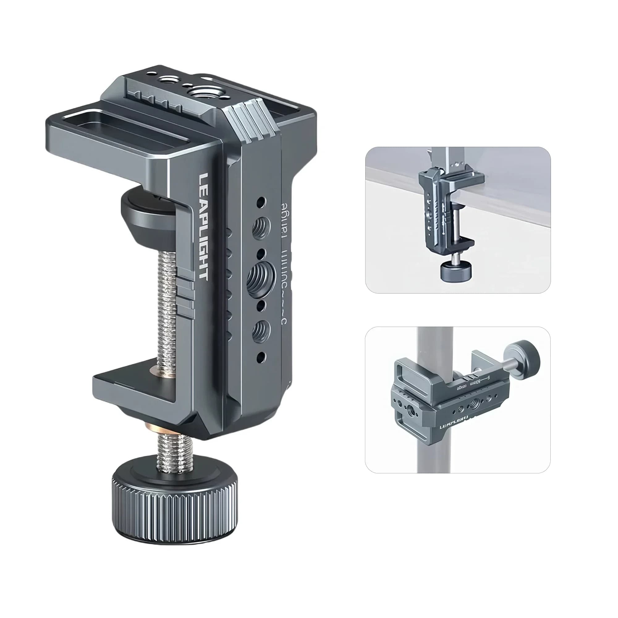 C clamp in Aluminium for Photography with 1/4" NATO Attack for Camera/Video/DSLR/Stative Light Support