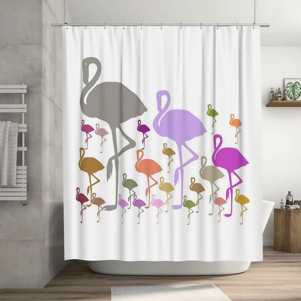 Fabulous Flamingos Shower Curtain Bathroom Polyester Waterproof Bath Curtains with Hooks