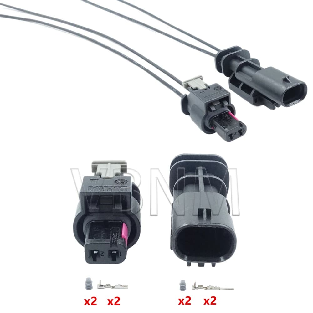 2 Spille 1-1718643-1 1-1703498-4 4F0973702 4F0 973 702 Auto Iniettore di Carburante Cavi del Connettore Impermeabile Sensore di Impatto Spina Per VW Audi