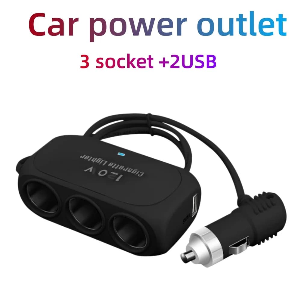 Caricatore per Auto 3 in 1 con Doppia Porta USB, Adattatore di Ricarica Rapida 12V 24V per Telefono e DVR Auto