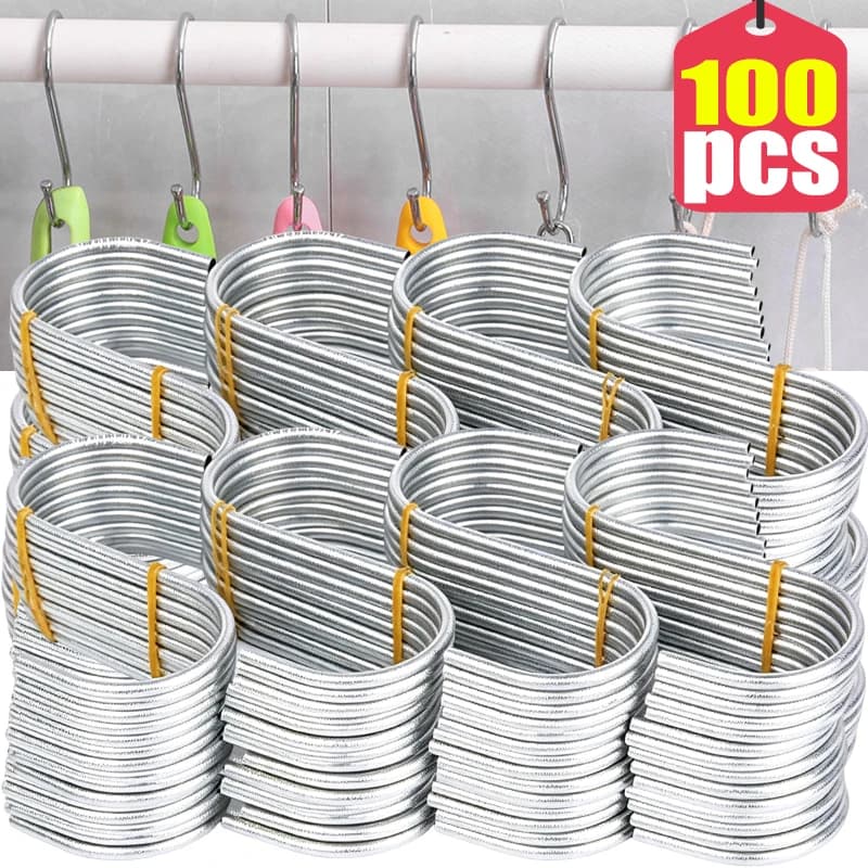 Stainless Steel S-Shape Hooks Multi-function Hanging Hook for Clothes Bags Towels Home Kitchen Bathroom Storage Rack Holders