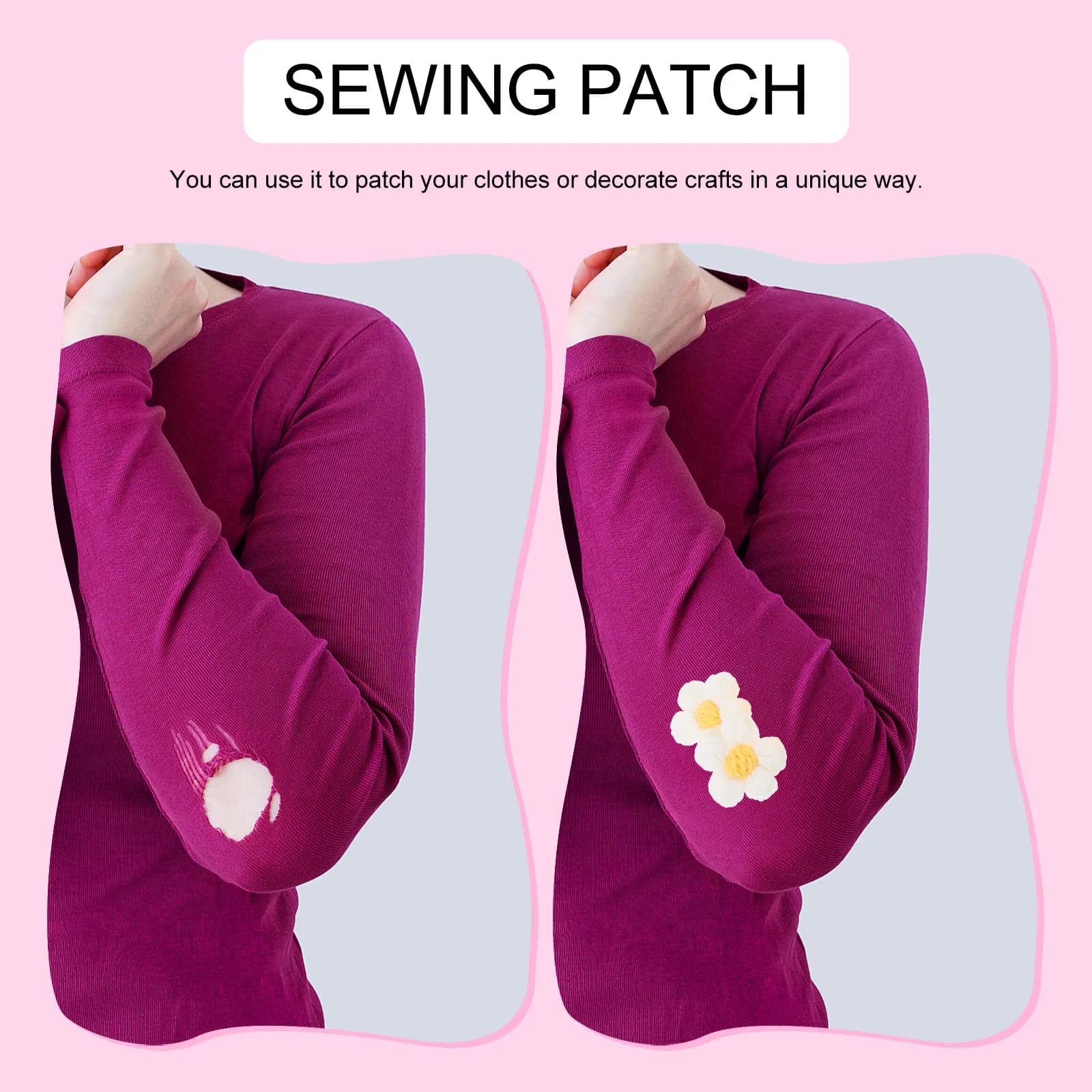 4pcs Crocheted Floral Decor Cloth Flower Appliques For Diy Clothing Bag Phone Cover Hair Clip Brooch Making Accessories