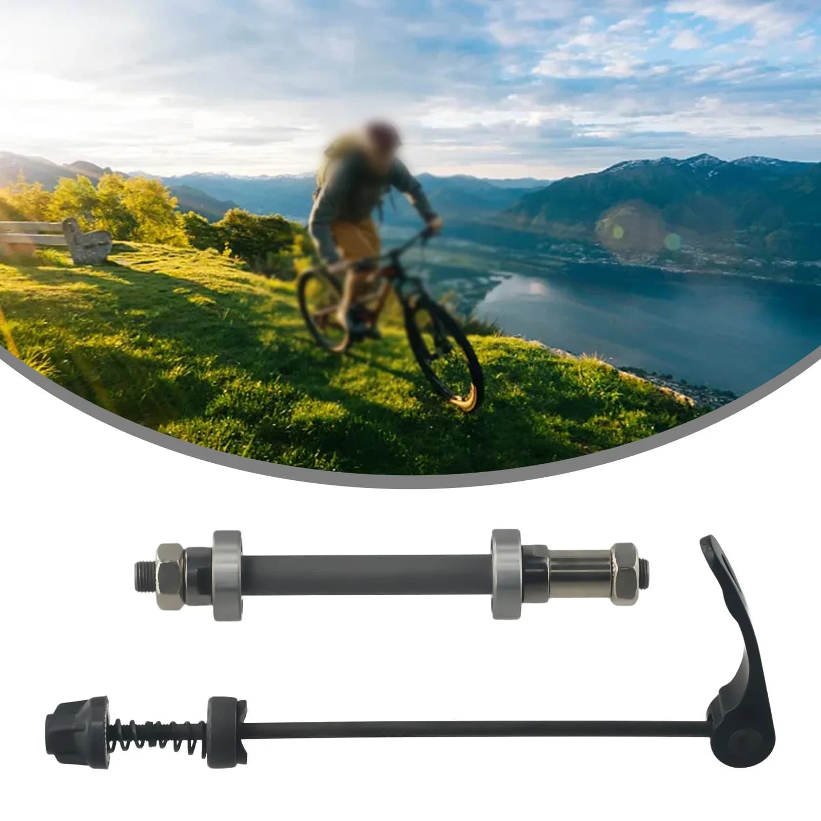 1 Set MTB Bike mozzo ruota bicicletta anteriore posteriore asse a sgancio rapido con 2 cuscinetti bici da strada asta a sgancio rapido con cuscinetti