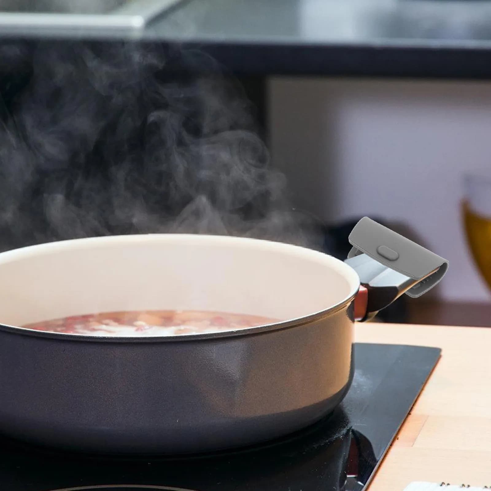 2 Pezzi Maniglie Ausiliarie in Silicone Resistenti al Calore per Padelle, Tegami e Wok - Antiscivolo, Facili da Pulire, Appendibili