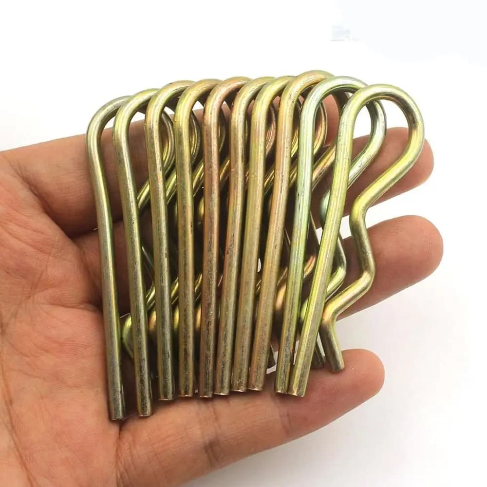 1/10Pcs Heavy Duty Colour Zine Cotter Pin M3.5×75mm Spring Steel R Clips Wire Hair Pins Farm, Lawn, Garden