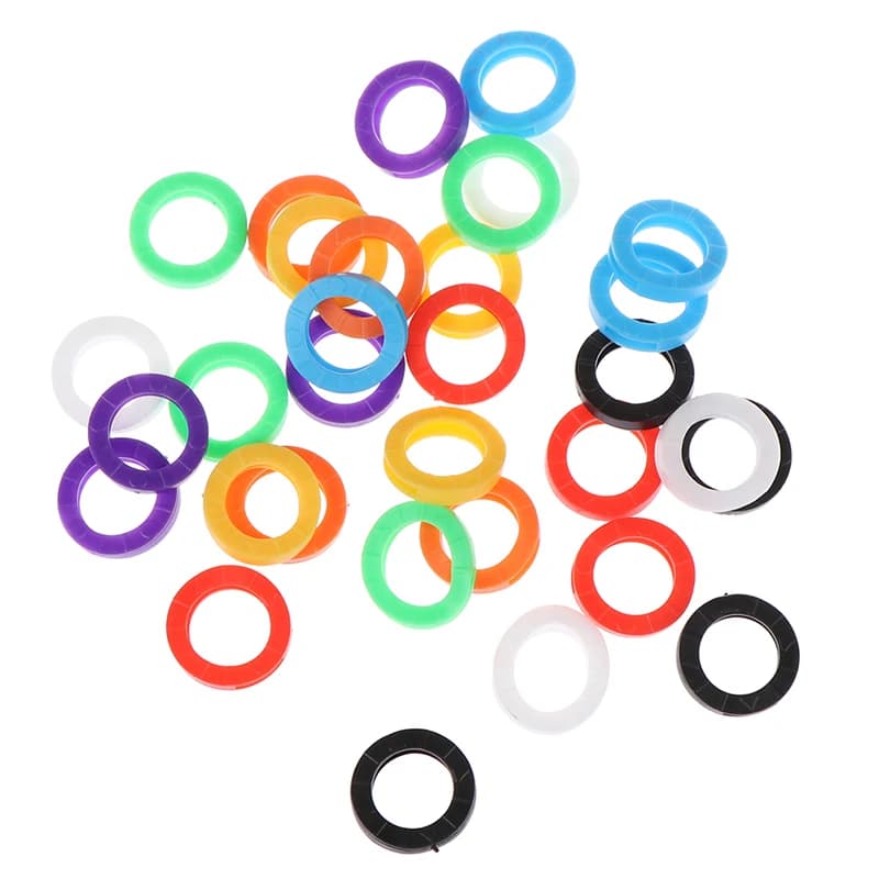 32PCS Key Accessories Hollow Multicolor Rubber Soft Locks Key Cap Silicone Covers Key Toppers Key Ring Cover Key Protector