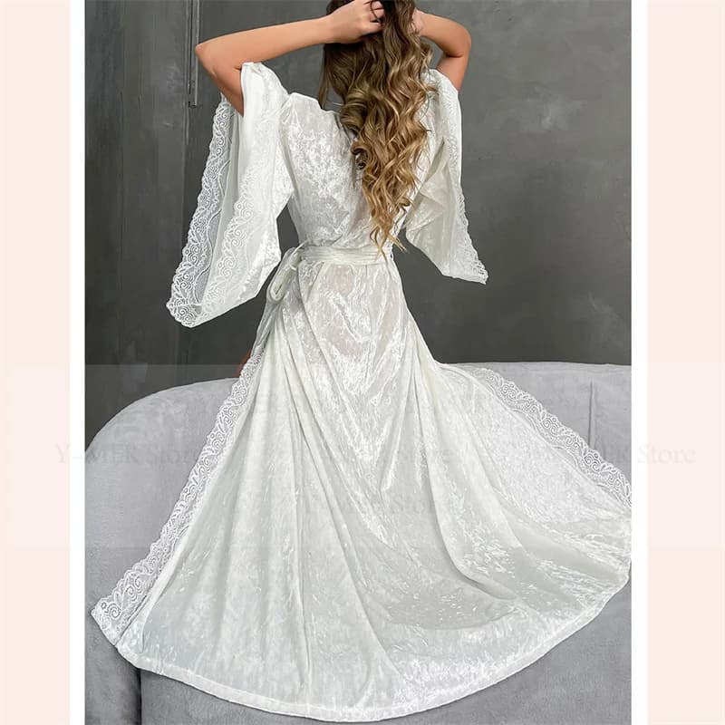 Women's Velvet Dress Bridal Dress Intimo Lingerie Autumn Winter New Nightwear Pijama Bathrobe