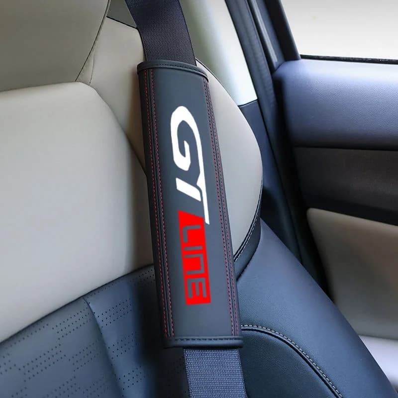 2 pcs safety belt for car safety belt leather inner seat covers for Peugeot 208 308 508 3008 5008 GT Line car accessories