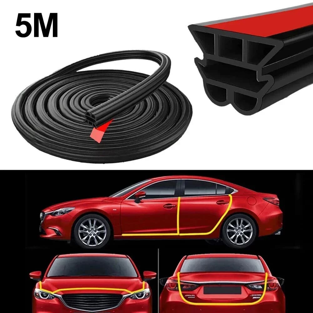 Car Door Rubber Seal Strip - 3-Layer Weatherproof Protection, Sound Insulation & Dustproofing 500CM