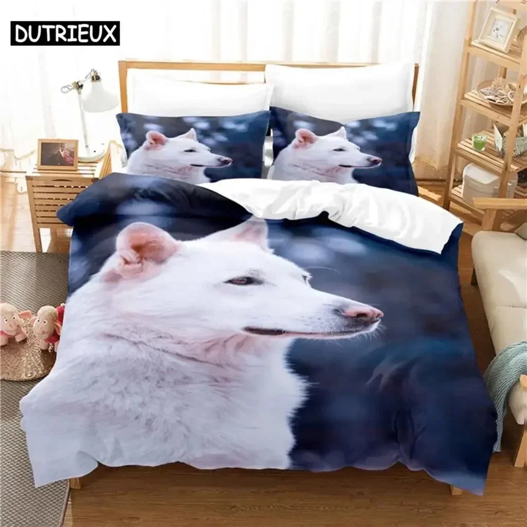 Simpatico cane comodo copripiumino copripiumino federa set biancheria da letto decorazione camera da letto per bambini tessili per la casa