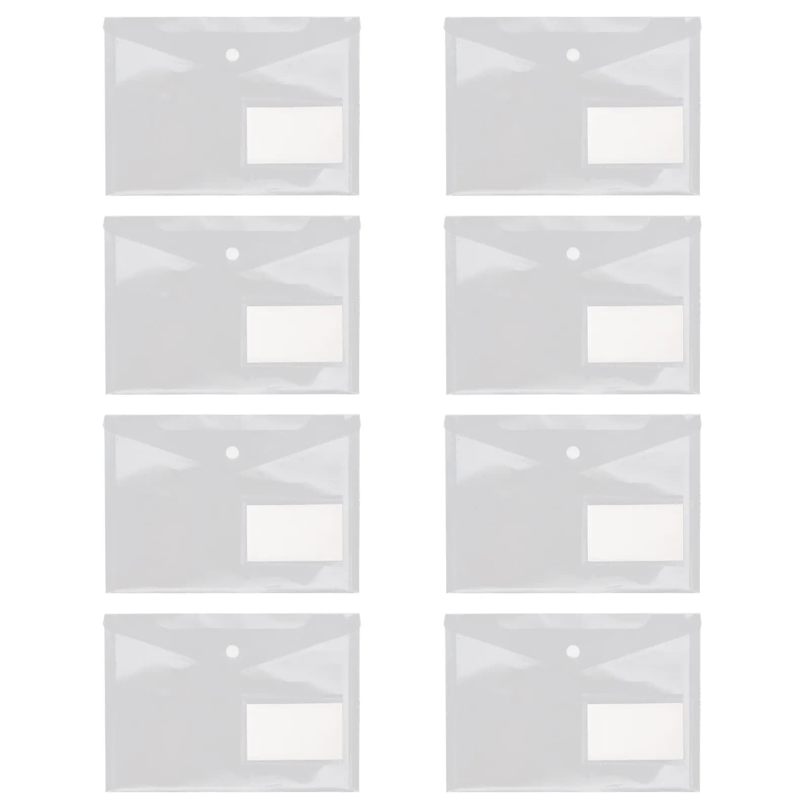 20Pcs Lightweight Transparent A5 Document Storage Organizer Premium PP Material Snap Closure File Folder for Business Cards