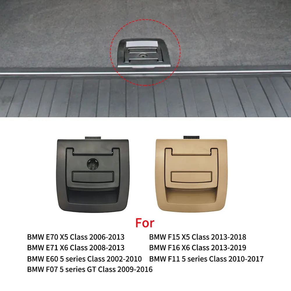 Per BMW X5 X6 copertura della coda del bagagliaio piastra inferiore tappetino pavimento maniglia del tappeto copertura del pneumatico di ricambio serratura accessori per BMW F15 F16 2014-2019