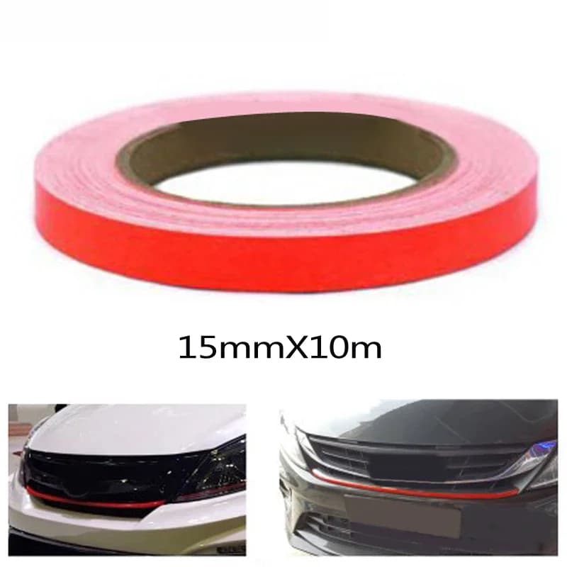 15mmX10m Fodera Rossa Pellicola Involucro In Vinile Riflettente Adesivo Per Auto Decalcomania Impermeabile Antivegetativa E Resistente Ai UV Accessori Esterni