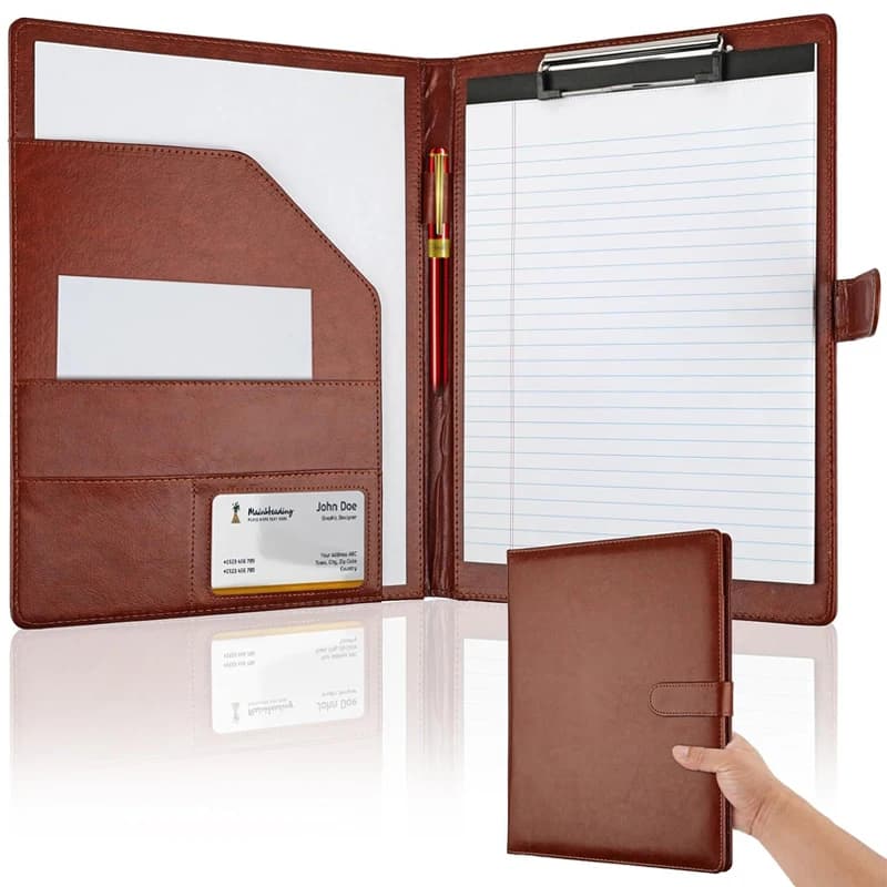 Multifunctional A4 Leather Conference Folder, Built-in Pen Holder, Ideal for Business Contracts and Meeting Record Storage
