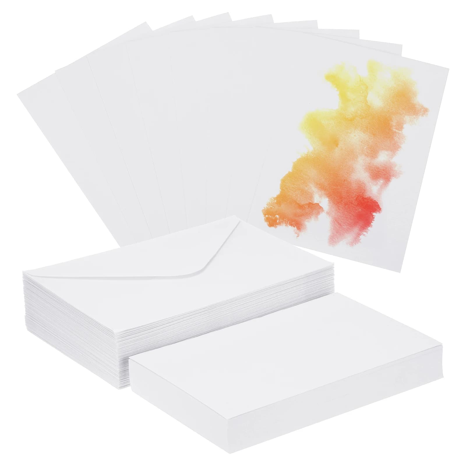 50/100 set 300gsm carta postale in puro cotone carte di carta per acquerello con buste forniture d'arte per pittura artistica note di ringraziamento creative