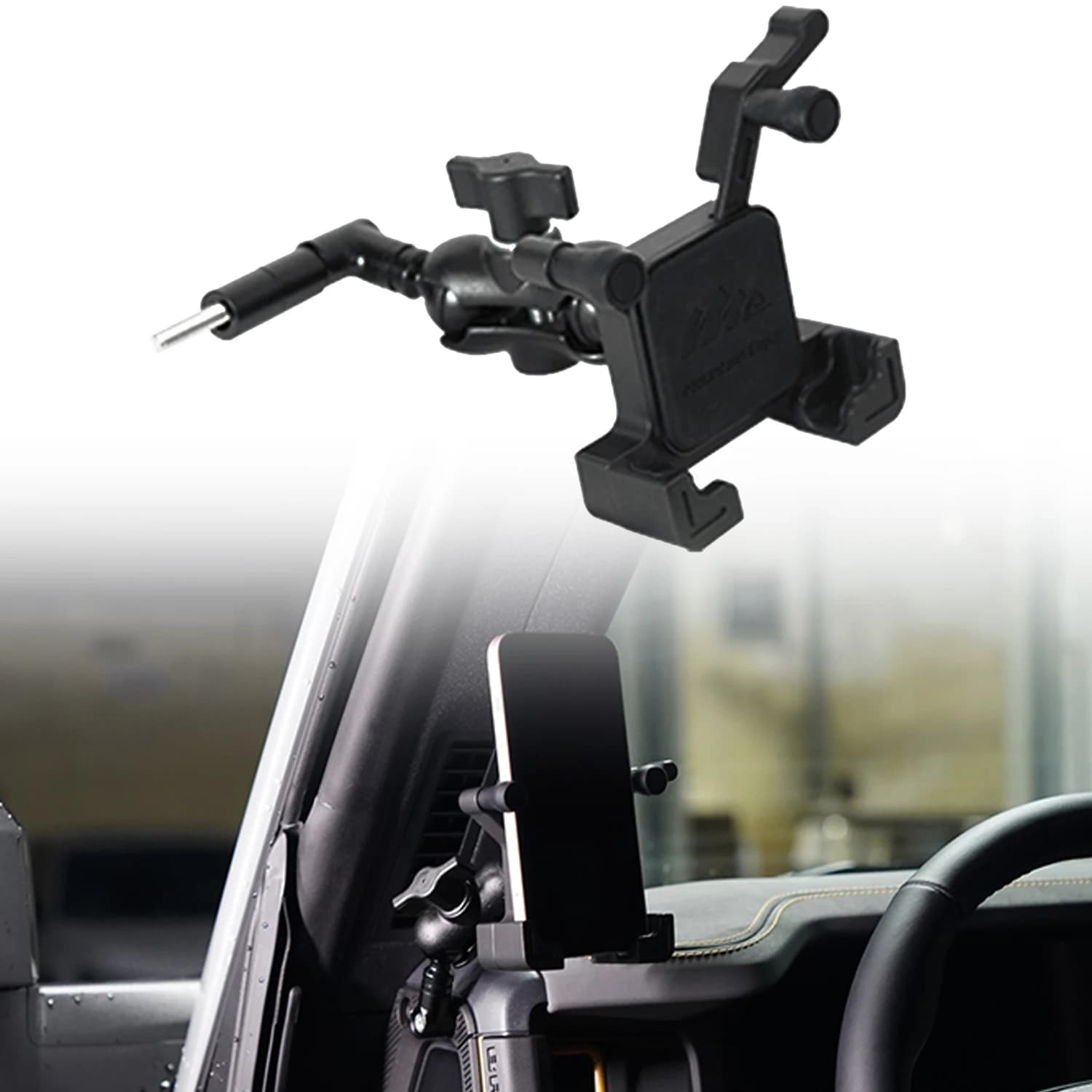 Supporto per Telefono Cellulare e Radio Walkie-talkie per Ford Bronco 2021 2022 2023 2024, Montaggio su Cruscotto per Dispositivi Digitali Offroad
