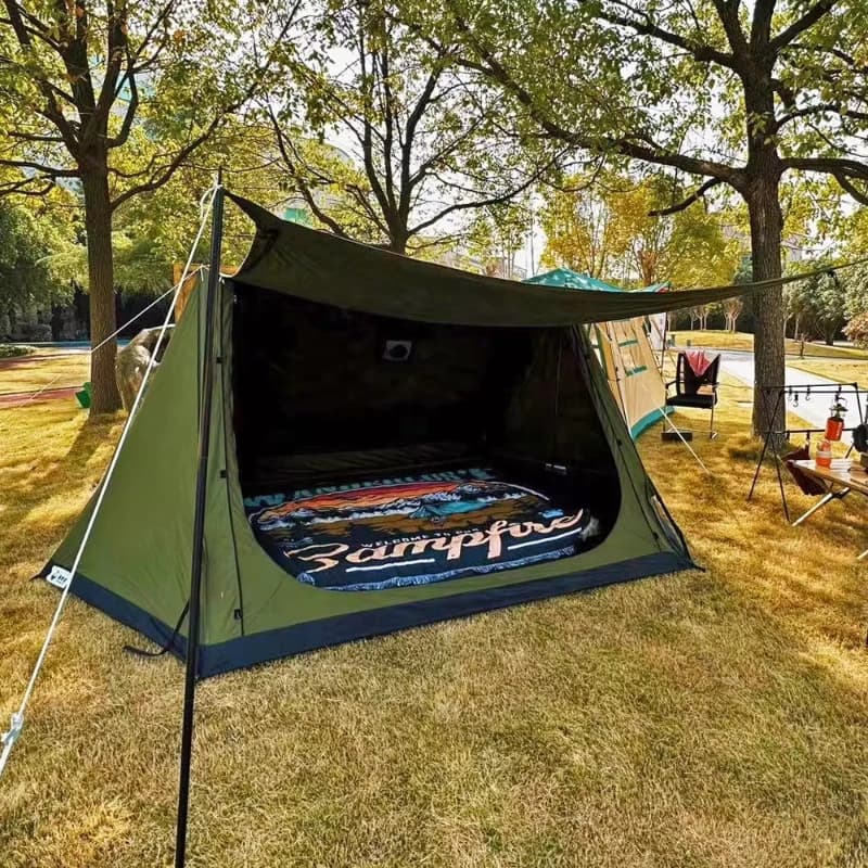 Tenda Tipi piramidale in cotone TC per esterni di grandi dimensioni impermeabile in fabbrica Tenda da campeggio calda Tenda da sopravvivenza con tappo per stufa