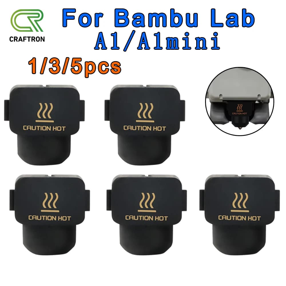 Calzini in silicone A1 per Bambu Lab A1 Mini Custodia stampante 3D Blocco riscaldante Manicotto in silicone A1 Hotend Custodia per isolamento termico
