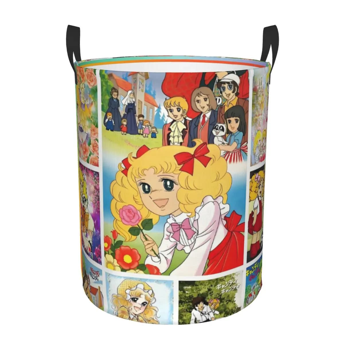 Cesto per Bucato Pieghevole C-Candy Candy Nime e Terence, Cesto Portabiancheria Anime Manga per Bambini, Borsa Portaoggetti per Giocattoli