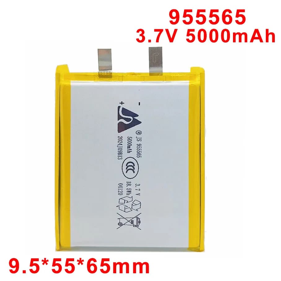 955565 Batteria ai polimeri di litio 3.7V 5000mAh Batterie lipo ricaricabili per alimentazione mobile, localizzatore GPS, fotocamera, tablet PC, DVD