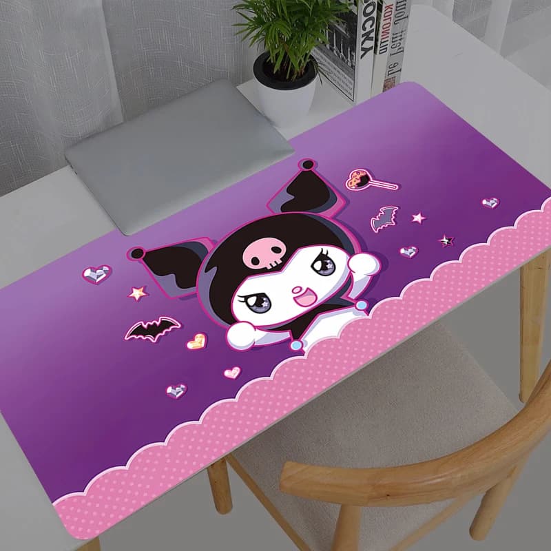 Tappetino per Mouse da Gaming Sanrio Kuromi, Grande Tappetino Anime per Tastiera, Tappetino XXL per Scrivania PC, Tapis Souris