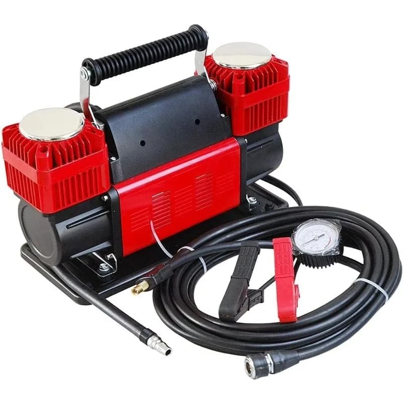 Pompa di gonfiaggio per pneumatici per auto 12V/24V 300L/min 150PSI Cilindri pesanti a doppio metallo Pompa di gonfiaggio rapido del compressore d'aria per auto