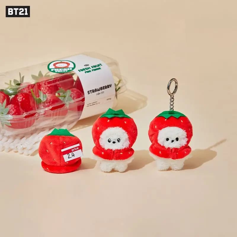 2026 bt21 K-pop cartoon keychain, juice mini doll bag, clothes hanger, clothes, detachable doll, star-themed accessories items