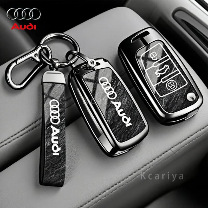 Guscio/Cover per Chiave Auto in Lega di Zinco per Audi A1 A3 A4 8P 8L 8V A5 B6 B7 A6 A7 C5 C6 Q3 Q5 Q7 4F S3 S4 S6 RS3 TT - Accessorio