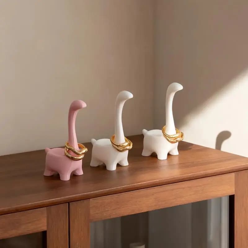 Espositore per Anelli a Forma di Dinosauro Creativo 2026, Rosa, Multifunzionale, Durevole, per Gioielli e Accessori