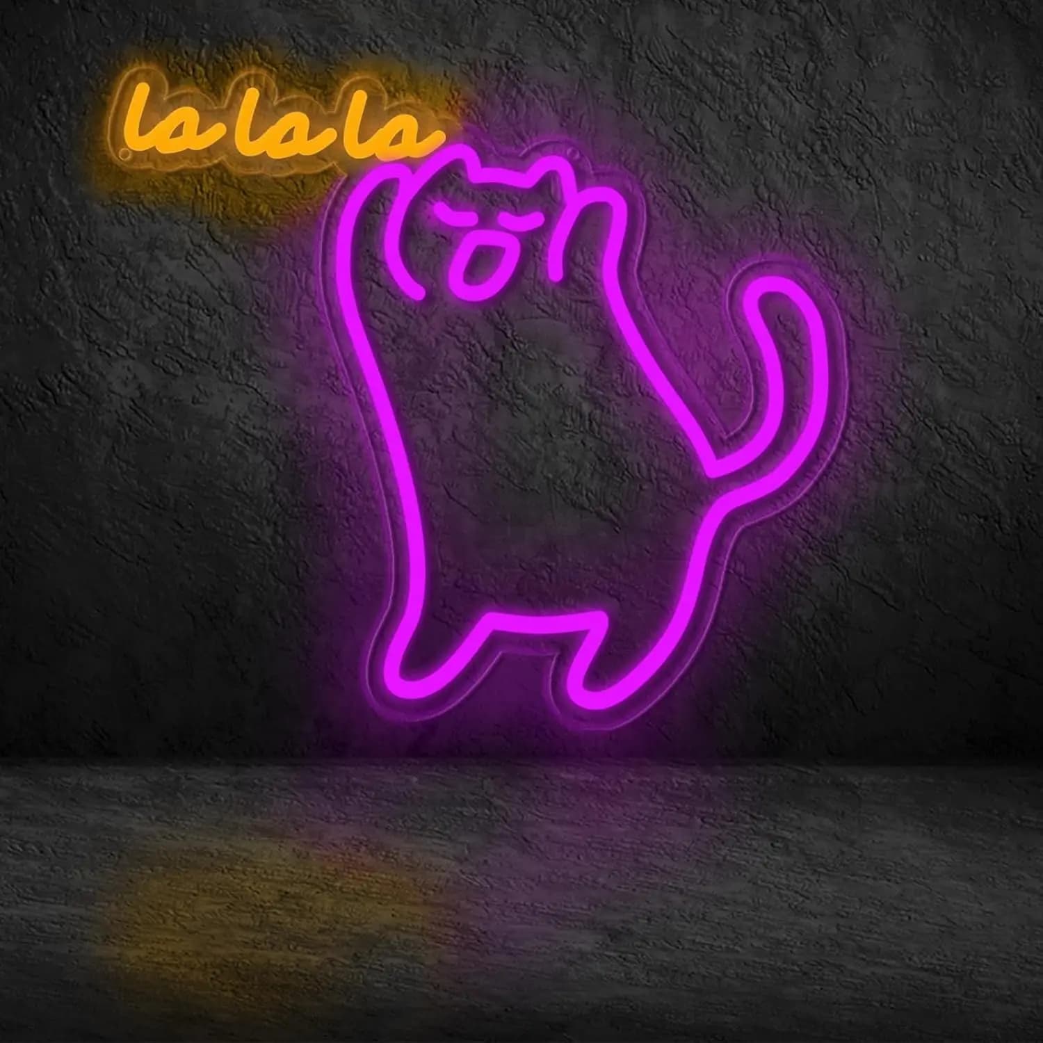 Insegna al Neon Lalala Singing Cat, Luce al Neon Happy Kitty Dimmerabile USB per Bar, Stanza delle Ragazze, Feste, Studio Musicale, Club, Decorazione