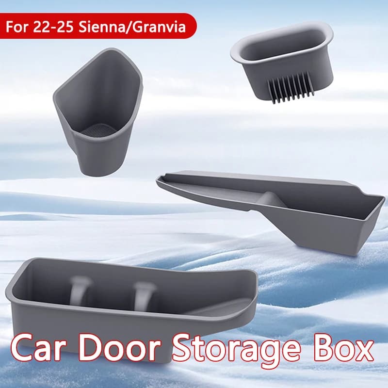 Per Toyota Sienna Granvia Car Door Storage Box Door Slot Water Cup Holder TPE Door Storage Box Organizer Trim accessorio interno