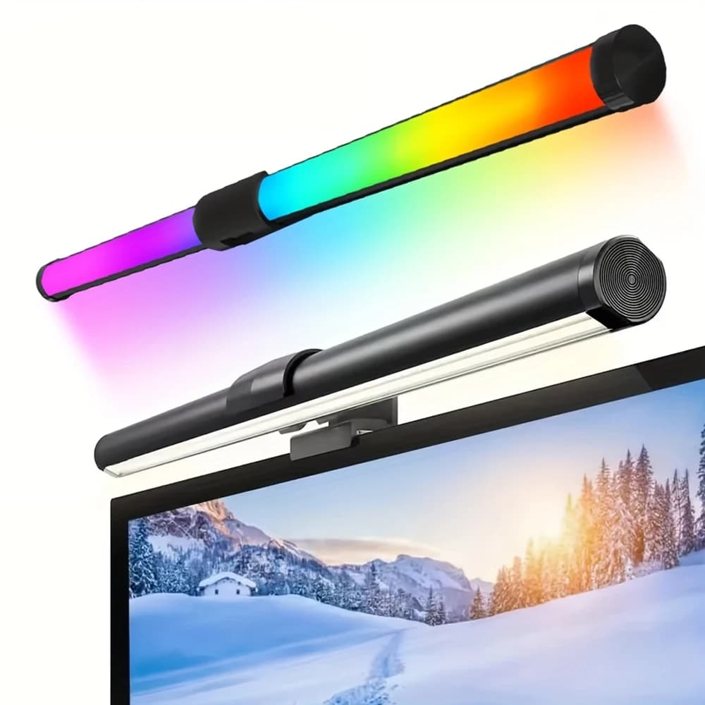 Luce per monitor del computer a LED, striscia luminosa RGB+3 con temperatura colore regolabile, per la protezione degli occhi, striscia luminosa per schermo, uffici domestici