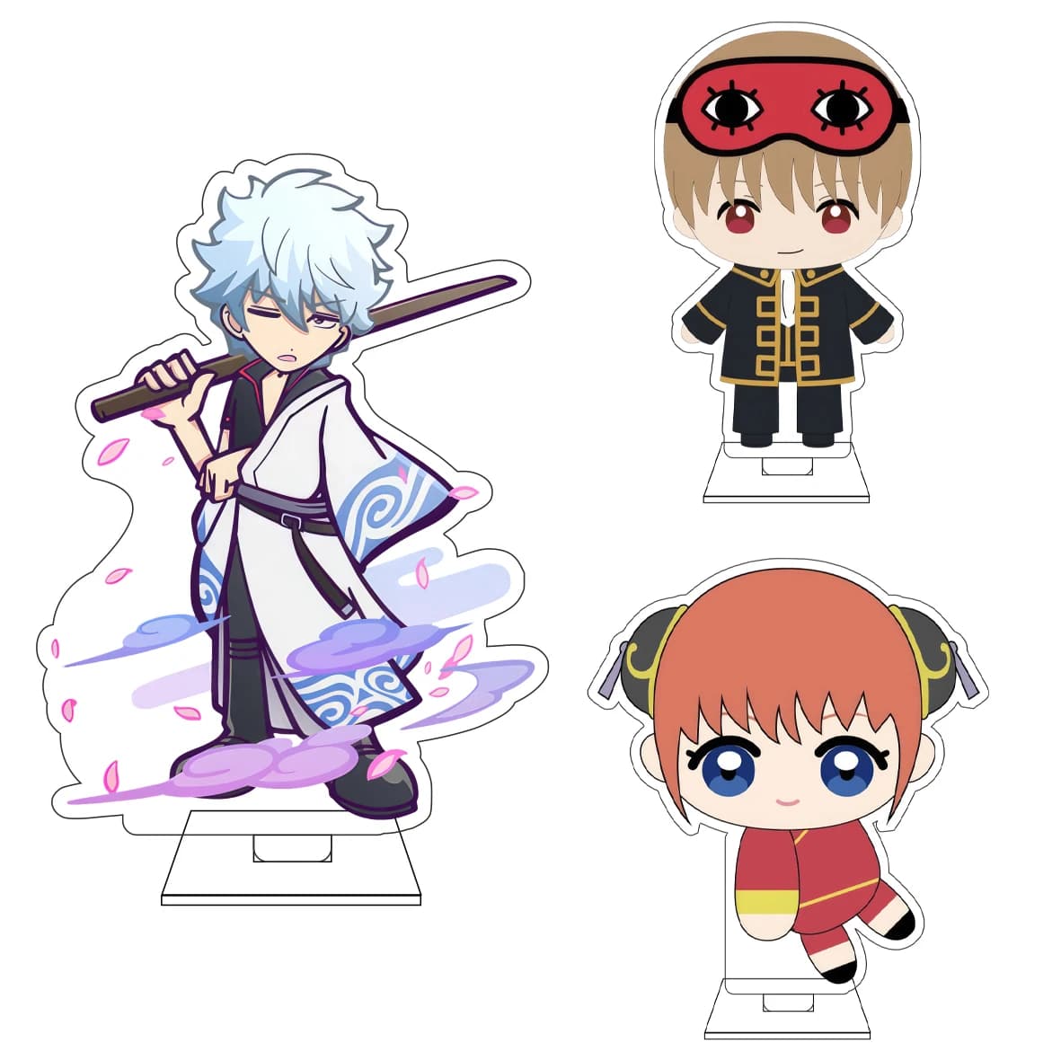 Statuetta in Acrilico da 10CM dell'Anime GINTAMA, Personaggi Kagura, Shimura, Shinpachi, Sakata, Gintoki, Ornamenti e Regali