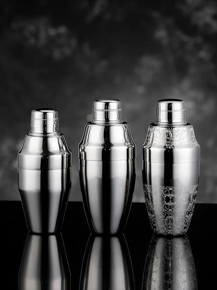 Shaker per Cocktail Tradizionale Americano a Tre Parti in Acciaio Inox 304, Strumento da Barman per Miscelare Bevande e Cocktail