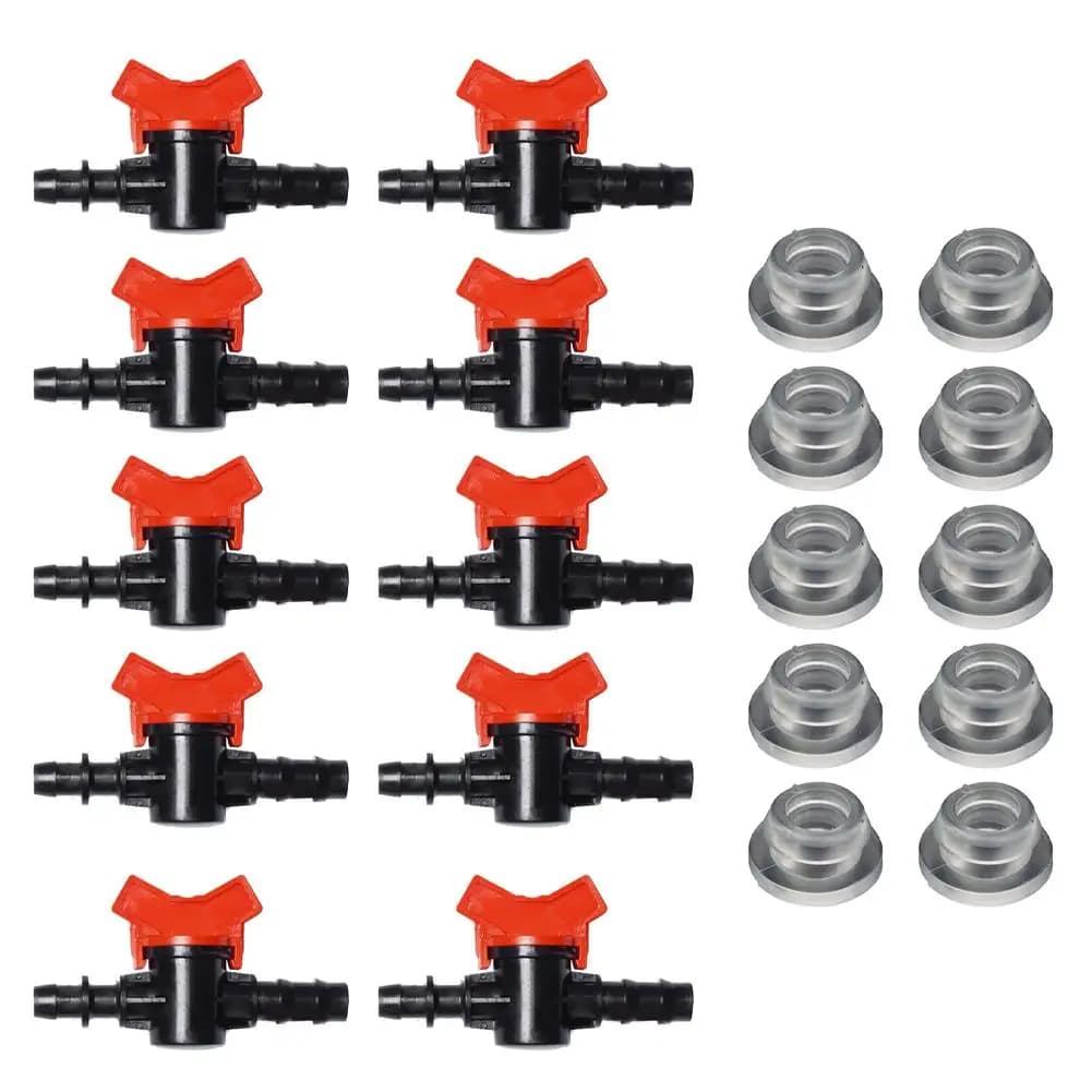10 Pack For drip Irrigation Pipe Switch Valve for 16mm 20mm 25mm For drip Hose Systems in Farm and Home Garden Use