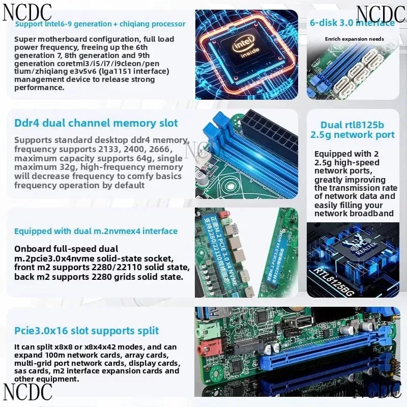 Z270 Black Synology NAS Soft Router, Split Storage ITX Computer Motherboard Supports 6-9Th Generation CPUs