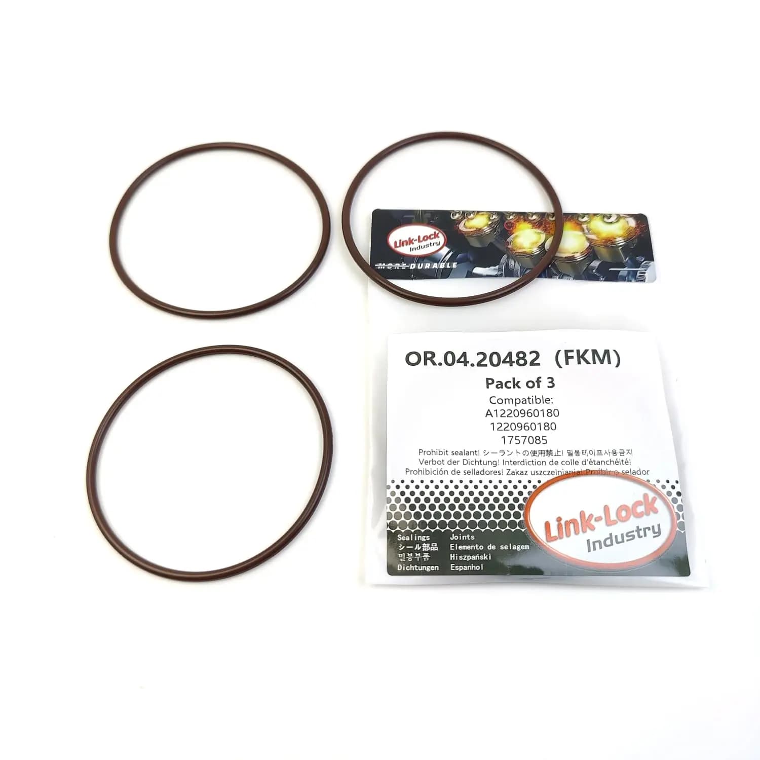 Kit O-Ring Universale LINK-LOCK 3 Pezzi OR.04.20482 FKM Viton 74×3 A1220960180 1220960180 1757085 per MERCEDES-BENZ
