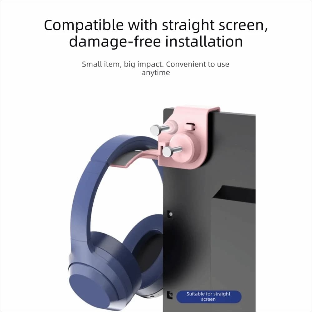 Display Stand Wall Mounted Headphone Stand Clip-On Adjustable Headphone Holder Universal No-Drill Earphone Stand Computer Desk