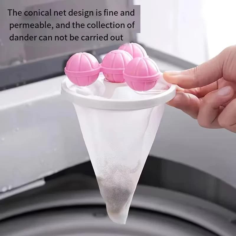 5 laundry fluff ball bags, fluff balls, floating hair remover, clothing cleaning and care balls, clean with washing machine