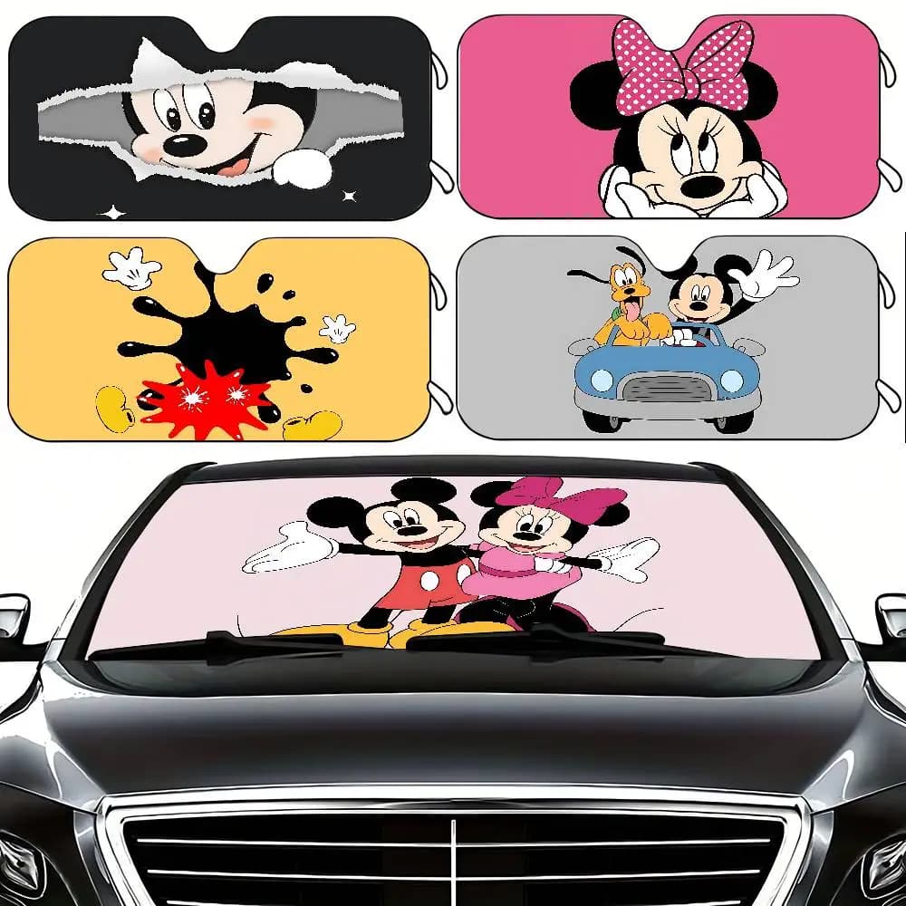 Parasols for Auto Windscreen with Nice Carton Mouse, Elegant and Fashionable, Car Windscreen Cover, Car Sun Cover, Solar Protection for Auto