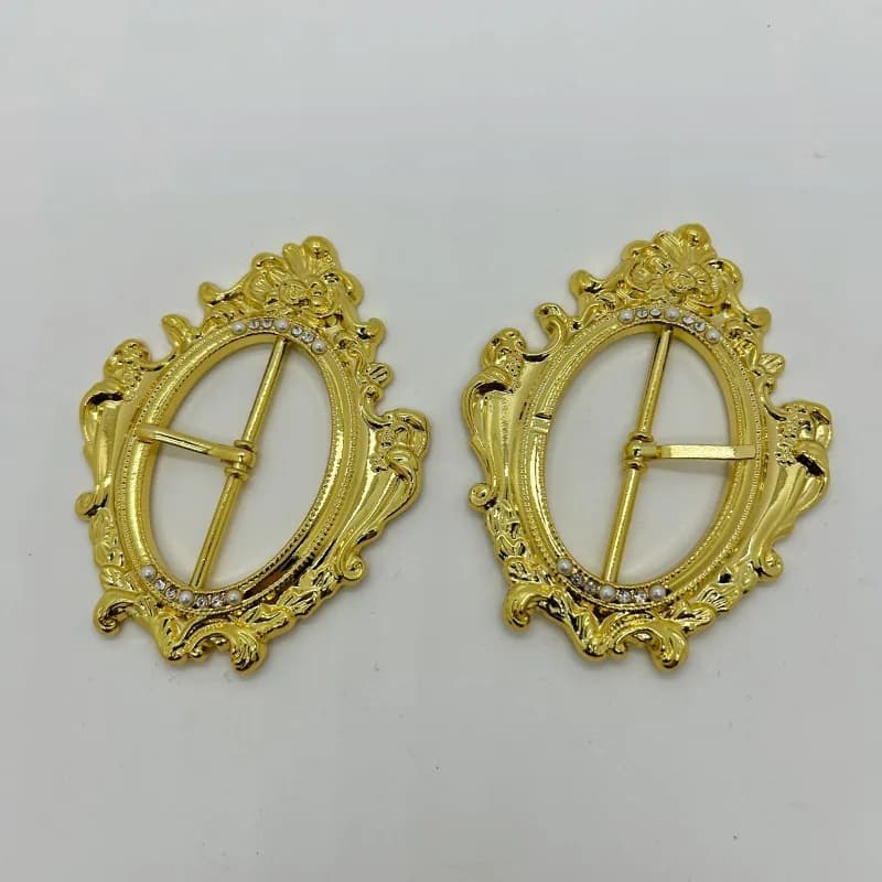 10Pcs Ornate Pin Buckle Zinc Alloy Decorative Belt Buckle For Garment Dress Shawl Bag DIY Clothing Accessory