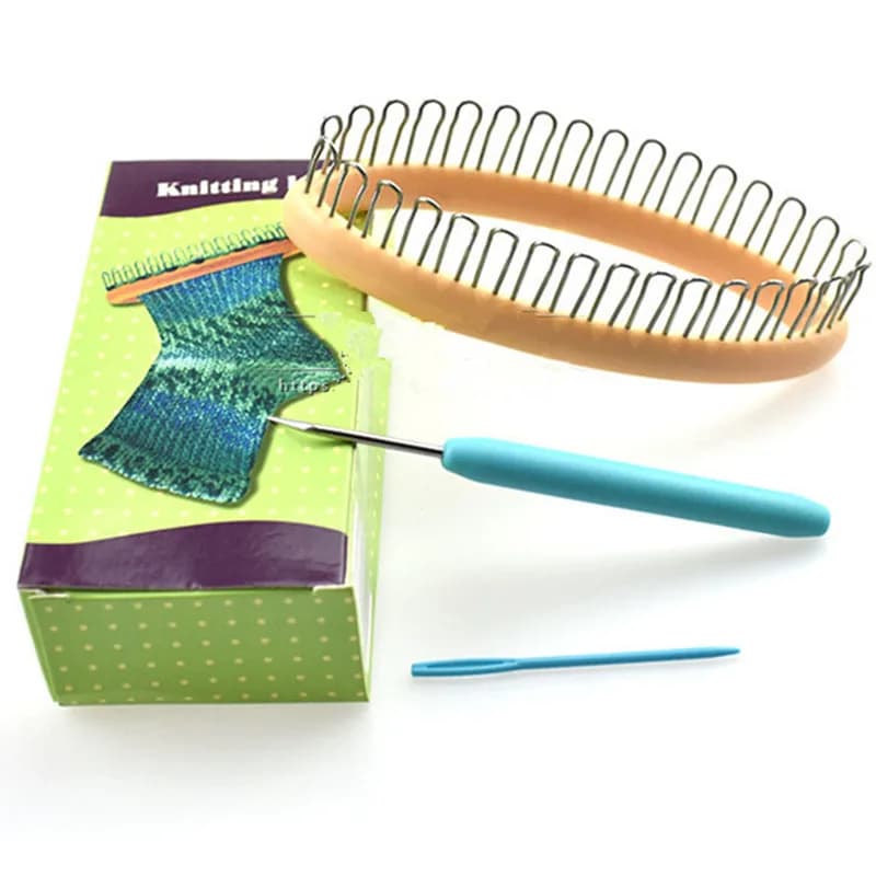 Kit telaio per maglieria per tessitura di calzini con maglieria e ago Accessori per maglieria per la casa Manicotto per cappello Ago per tessere Spilla per uncinetto