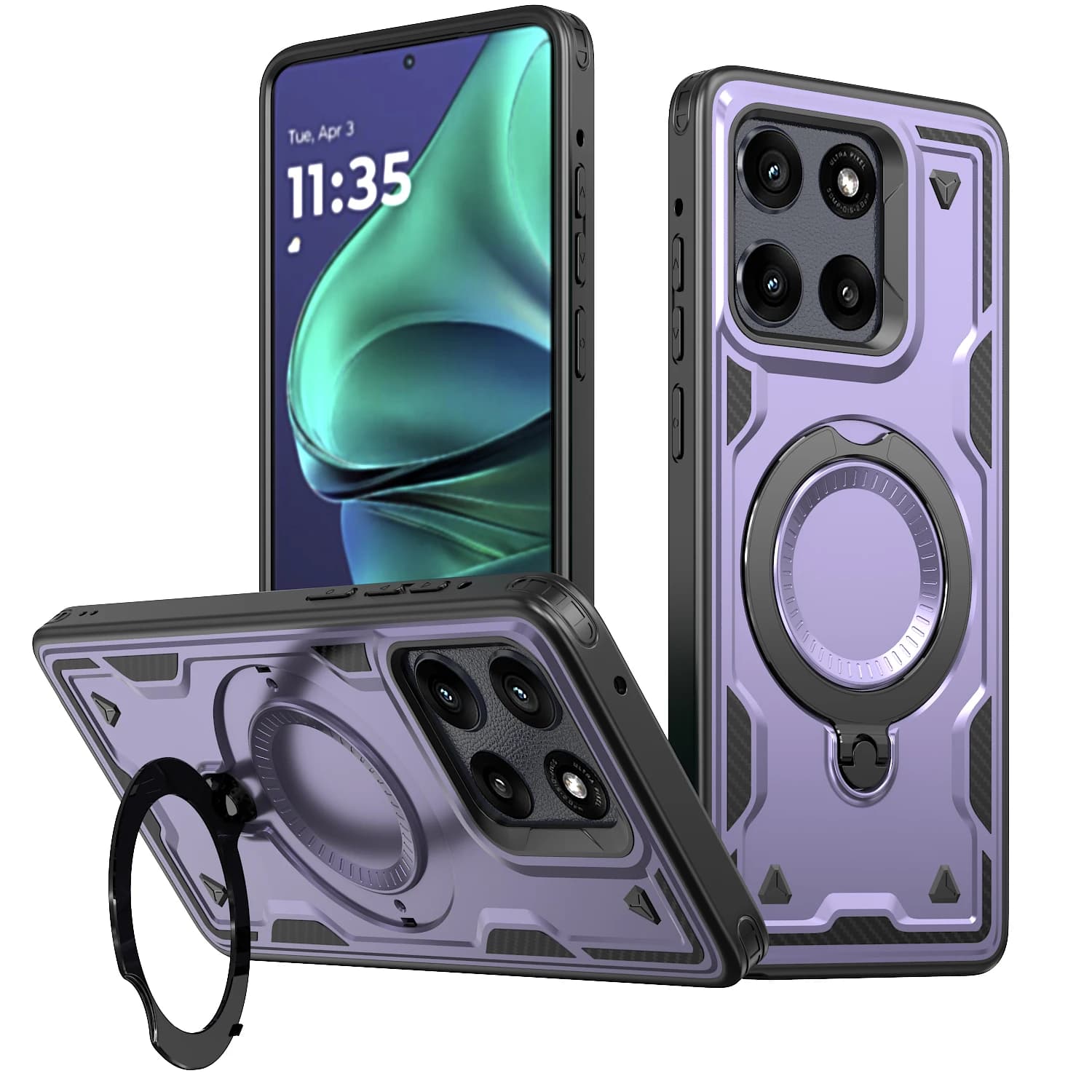For Motorola Edge 60s 60 Pro 60 Fusion Stylus G53 G23 G13 Phone Case 360° Rotating Magnetic Stand Holder Shockproof Tough Covers