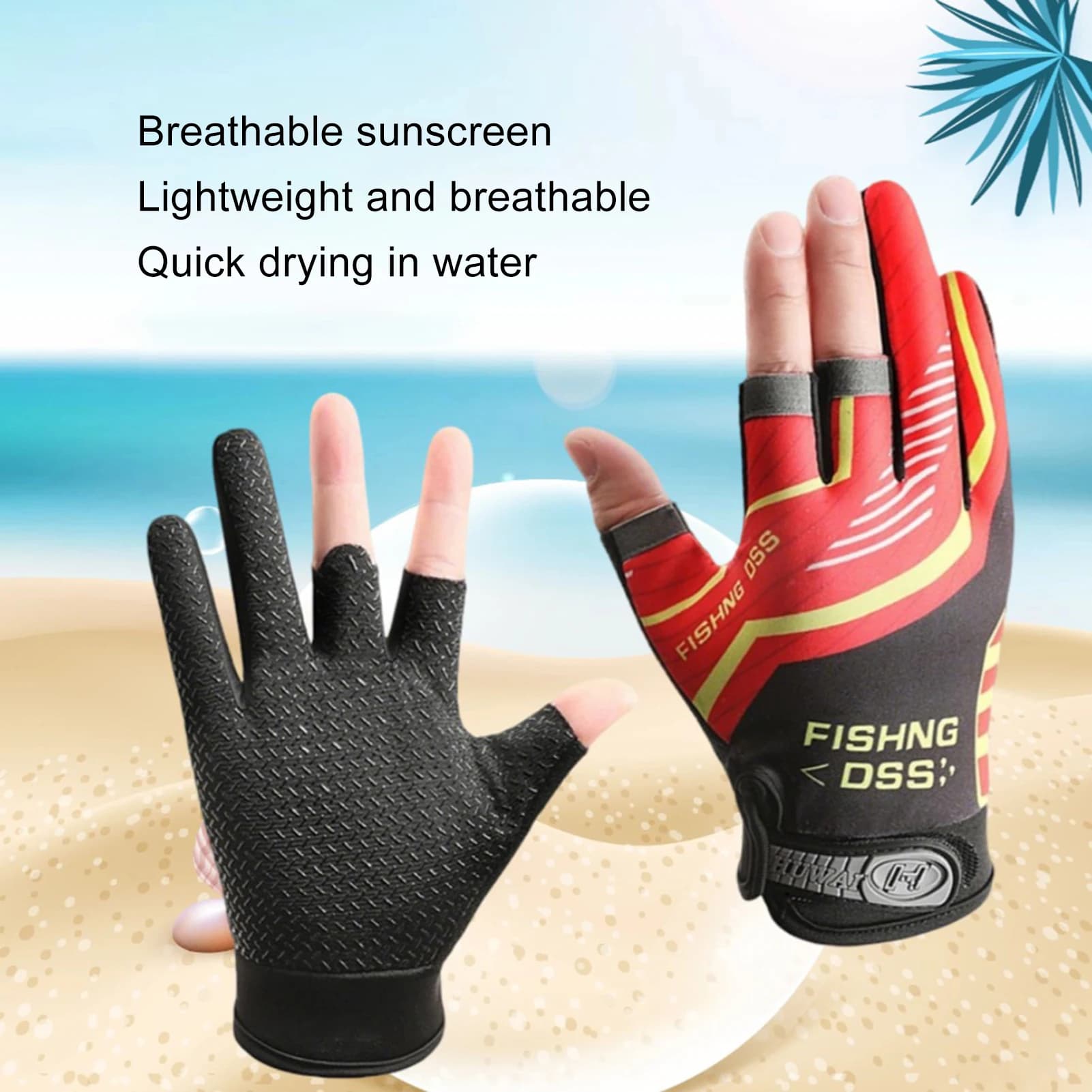 Professional Fishing Gloves Breathable Three Finger Design for Angling Anti Slip Windproof Cycling Gear Men Women Outdoor